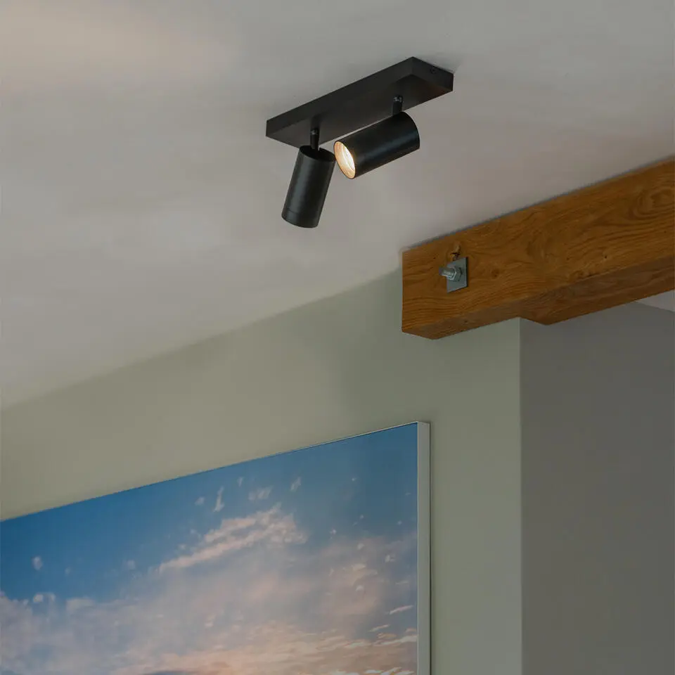 Qazqa verstelbare plafondspot jeana luxe zwart gu10