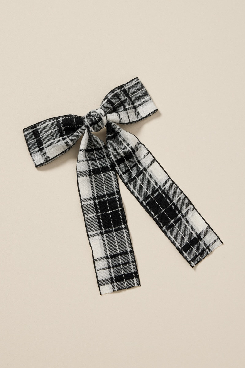 Julia Plaid Bow Hair Barrette