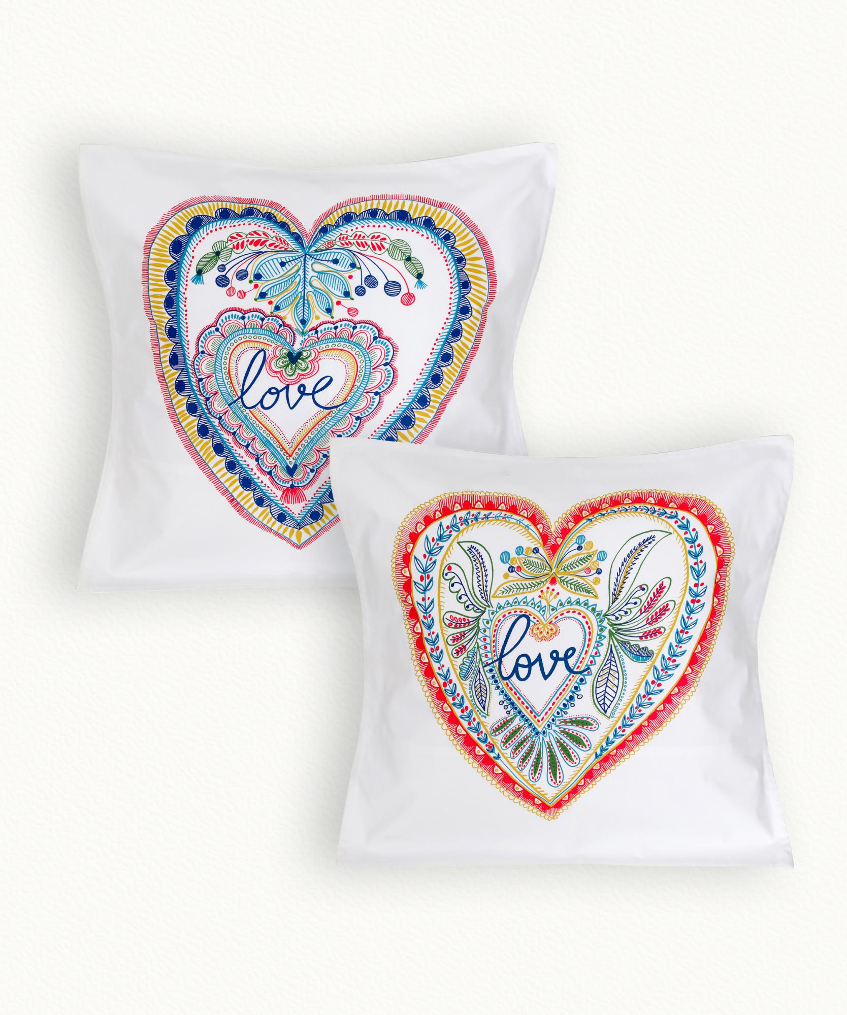 2 Taies d' oreiller Love love - 65 x 65 cm