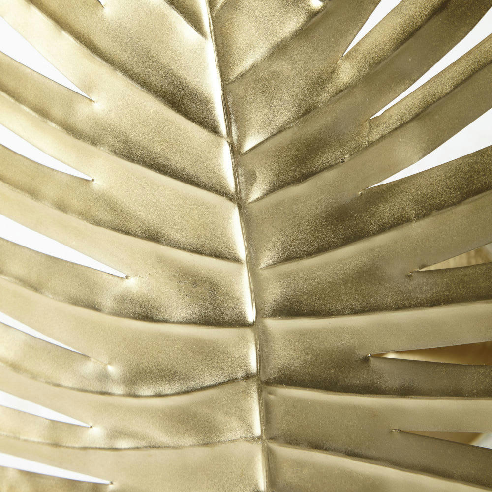PALMA - Applique feuille en métal doré