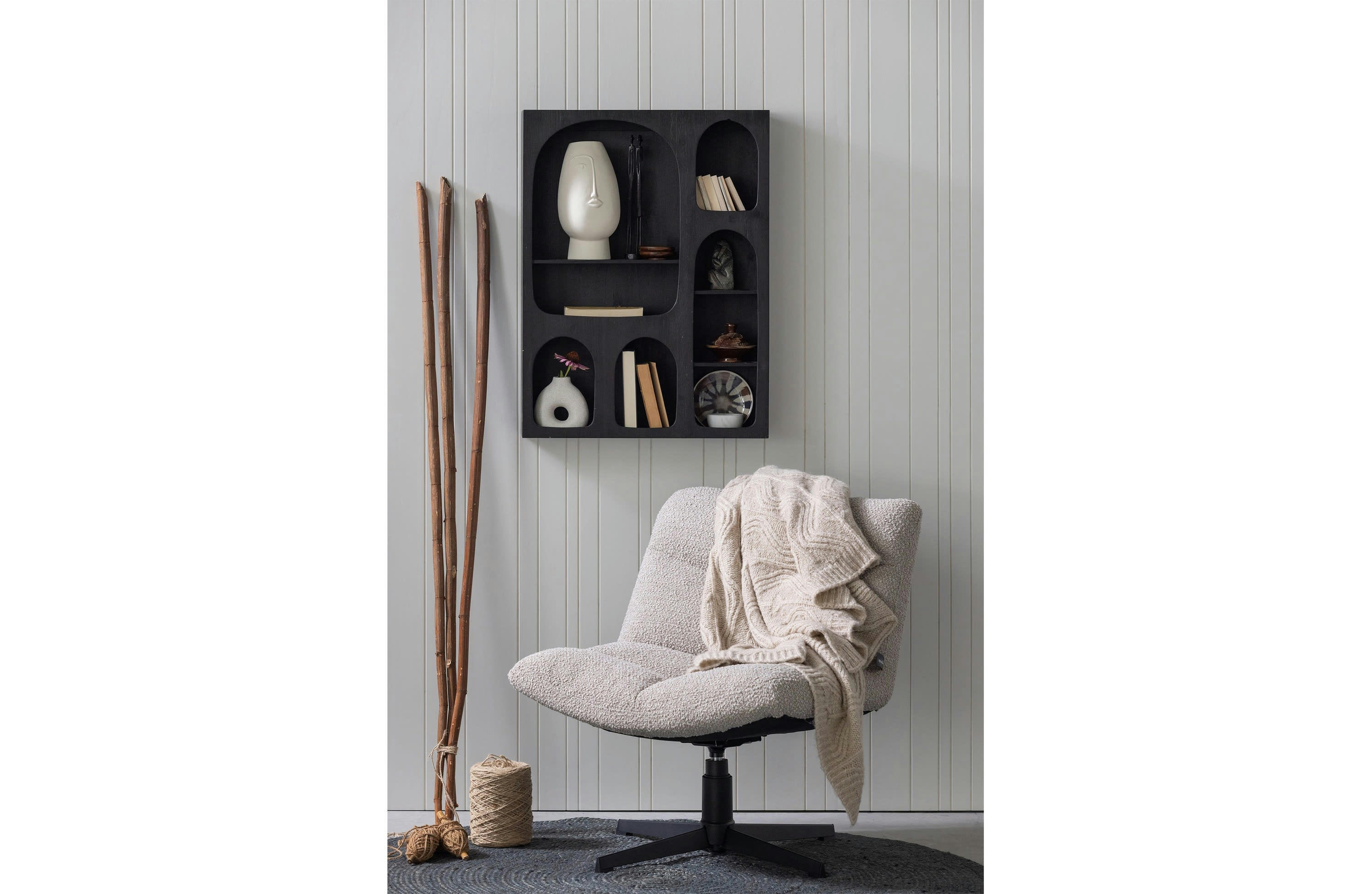 VINNY - Fauteuil en tissu sable