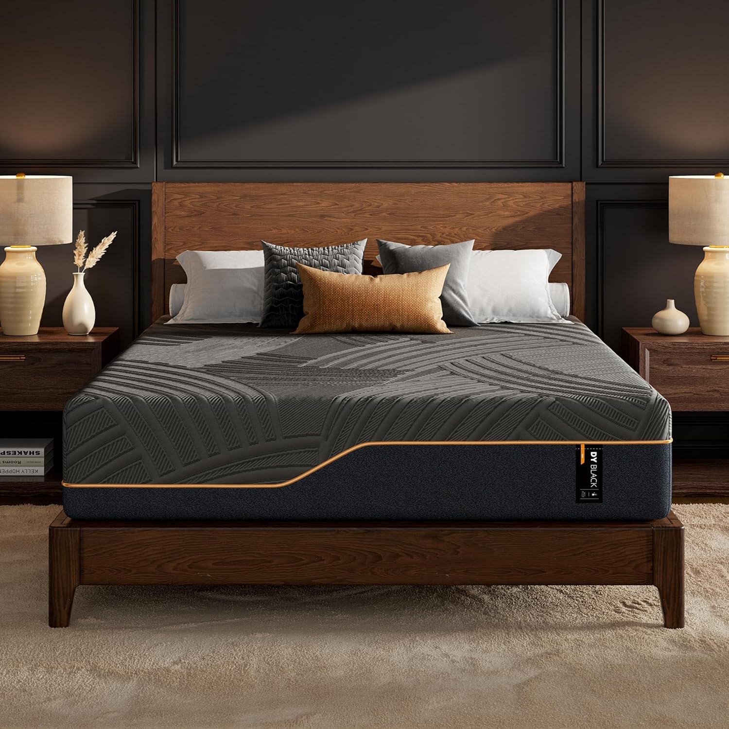 14 Inch Firm King Size Mattress in a Box, Copper Memory Foam King Mattress with Graphene Cooling Cover, Firm King Size Bed for Back Pain Relief, CertiPUR-US Certified, Foam Made in USA