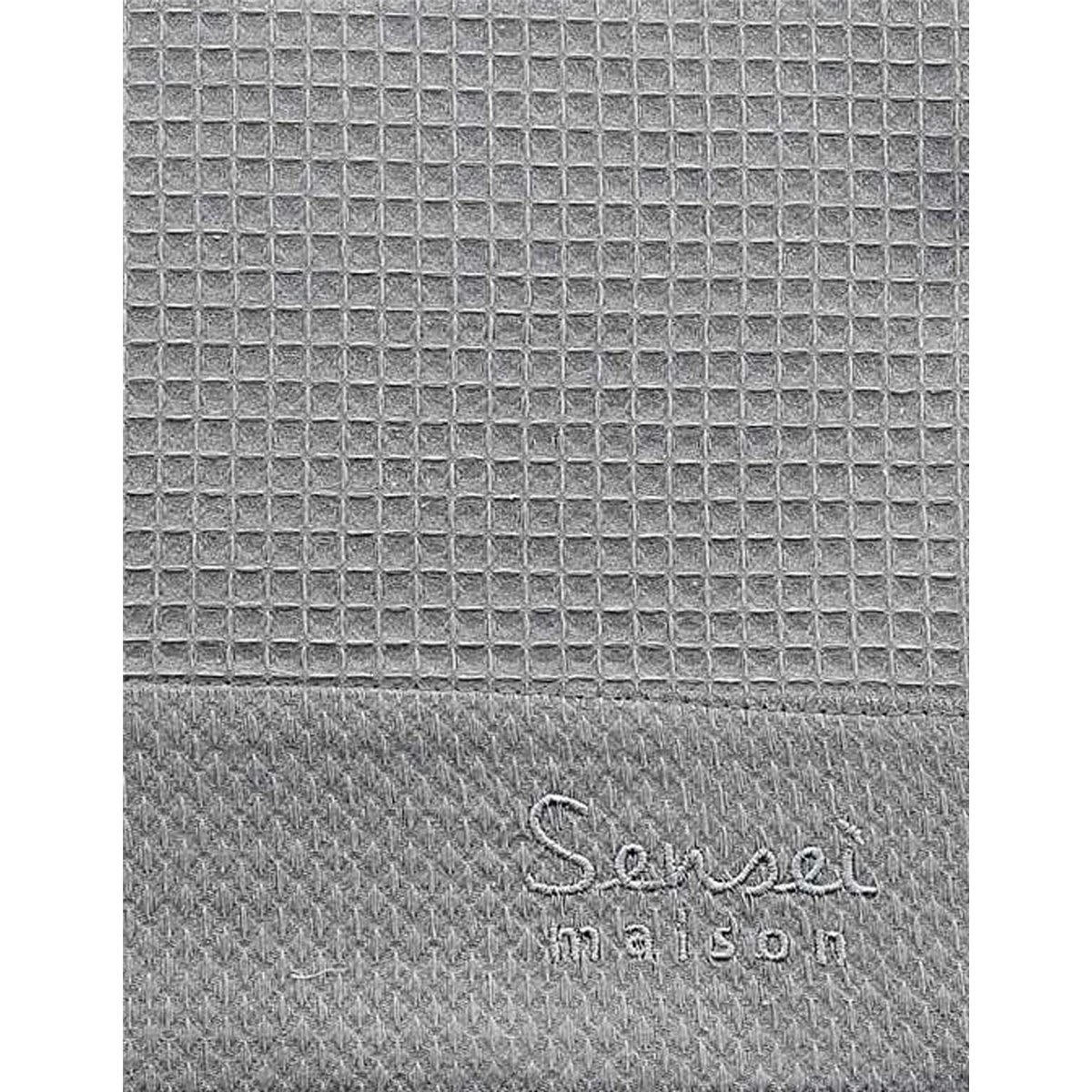 SPA NIDA - 2 serviettes de toilette nid d'abeille Gris Perle 50x100 cm