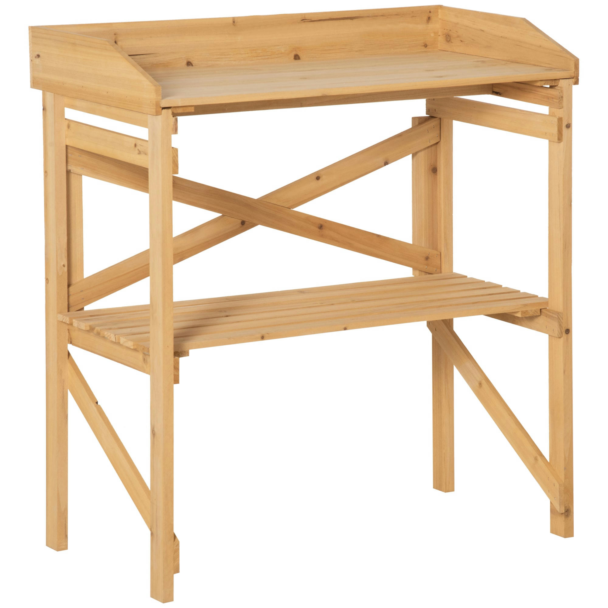 - Table de rempotage étagère à lattes sapin pré-huilé
