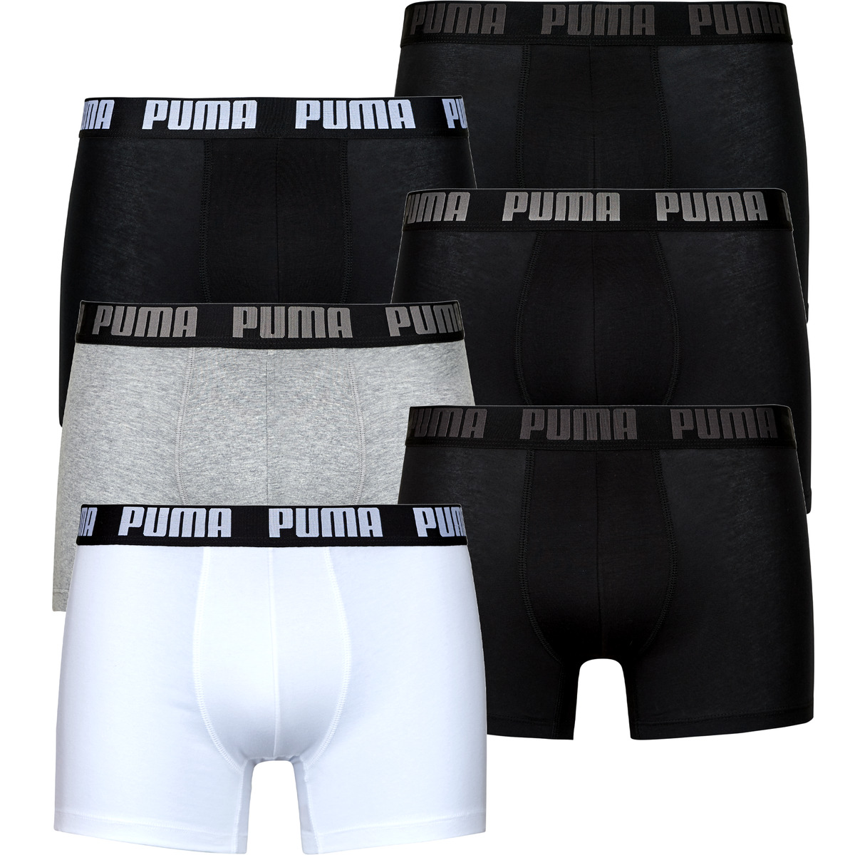 Puma - PUMA BASIC Pack de 6 - White / Grey / Black