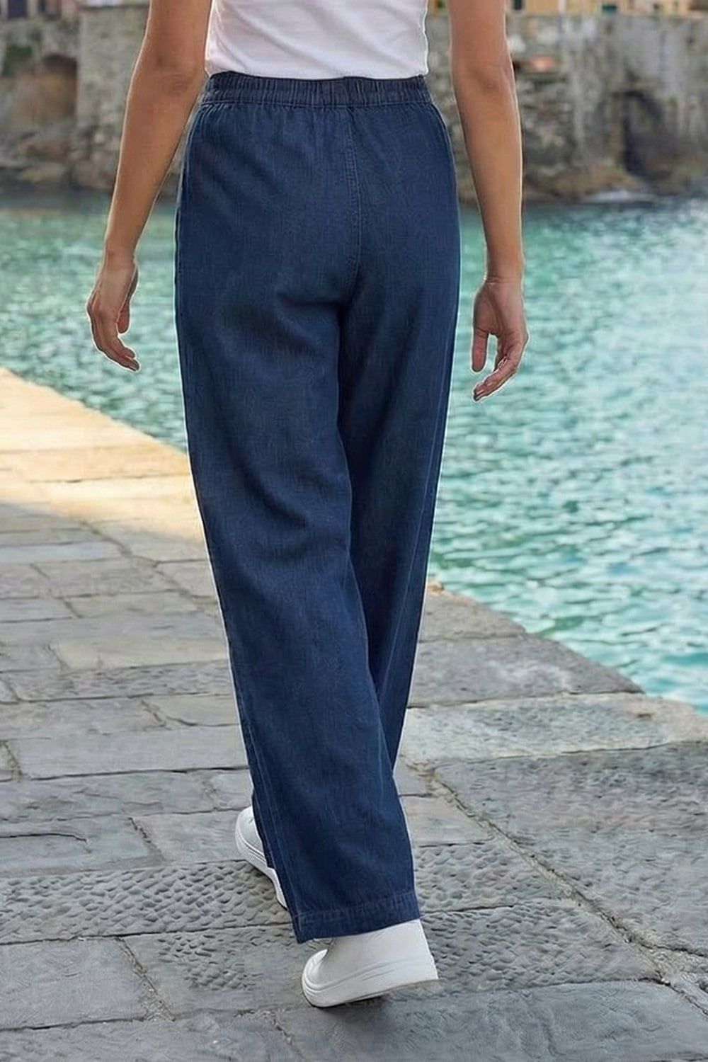 Roman Tie Front Wide Leg Trouser