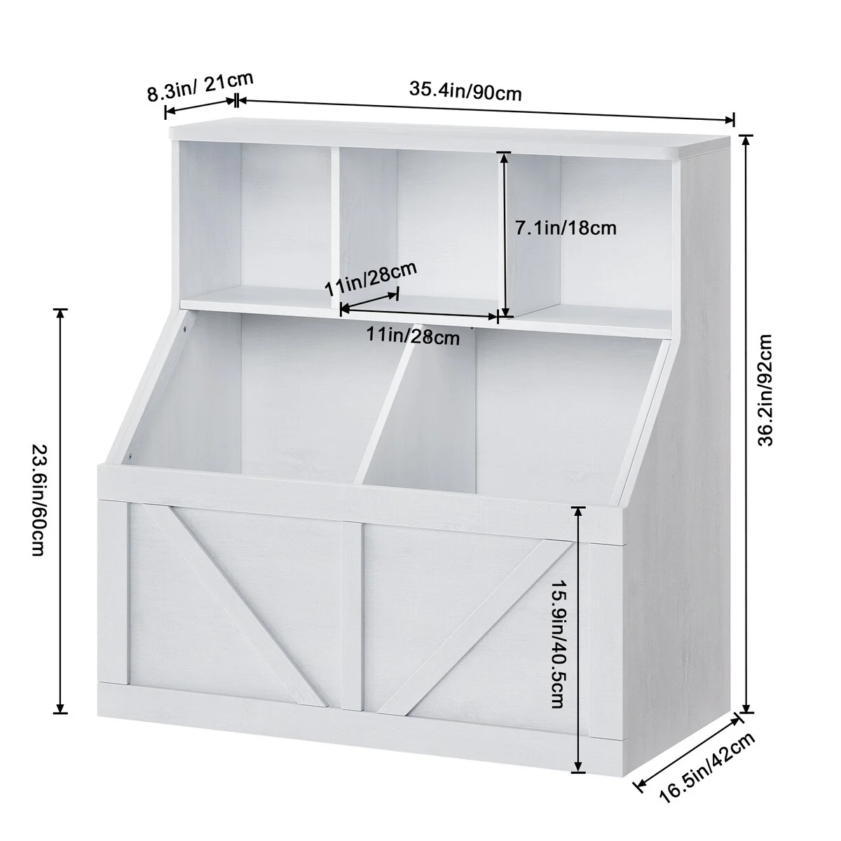 Kids Bookshelf and Toy Storage Cabinet for Playroom