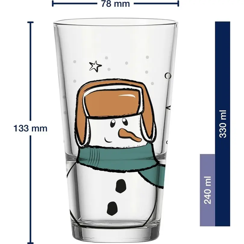 Tasse 6er-Set Schneemann