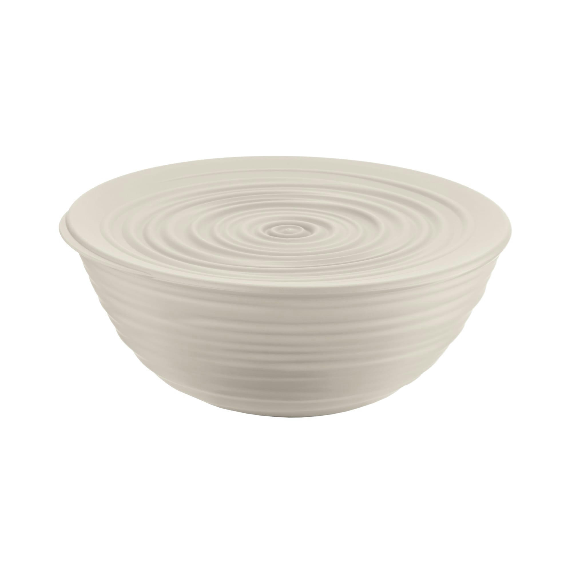 TIERRA - Saladier avec couvercle en plastique recyclé blanc 25 cm