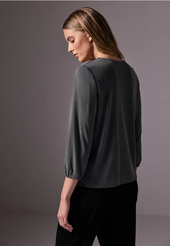 Jersey-Shirt im Blusen-Look