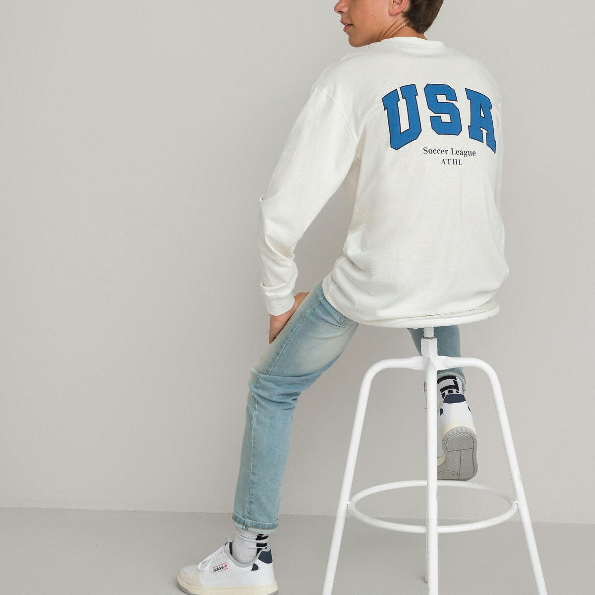 Lot de 2 t-shirts manches longues, coupe oversize
