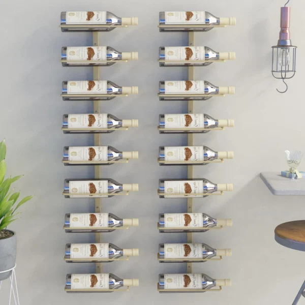Stojak na wino Złoto Żelazo vidaXL
