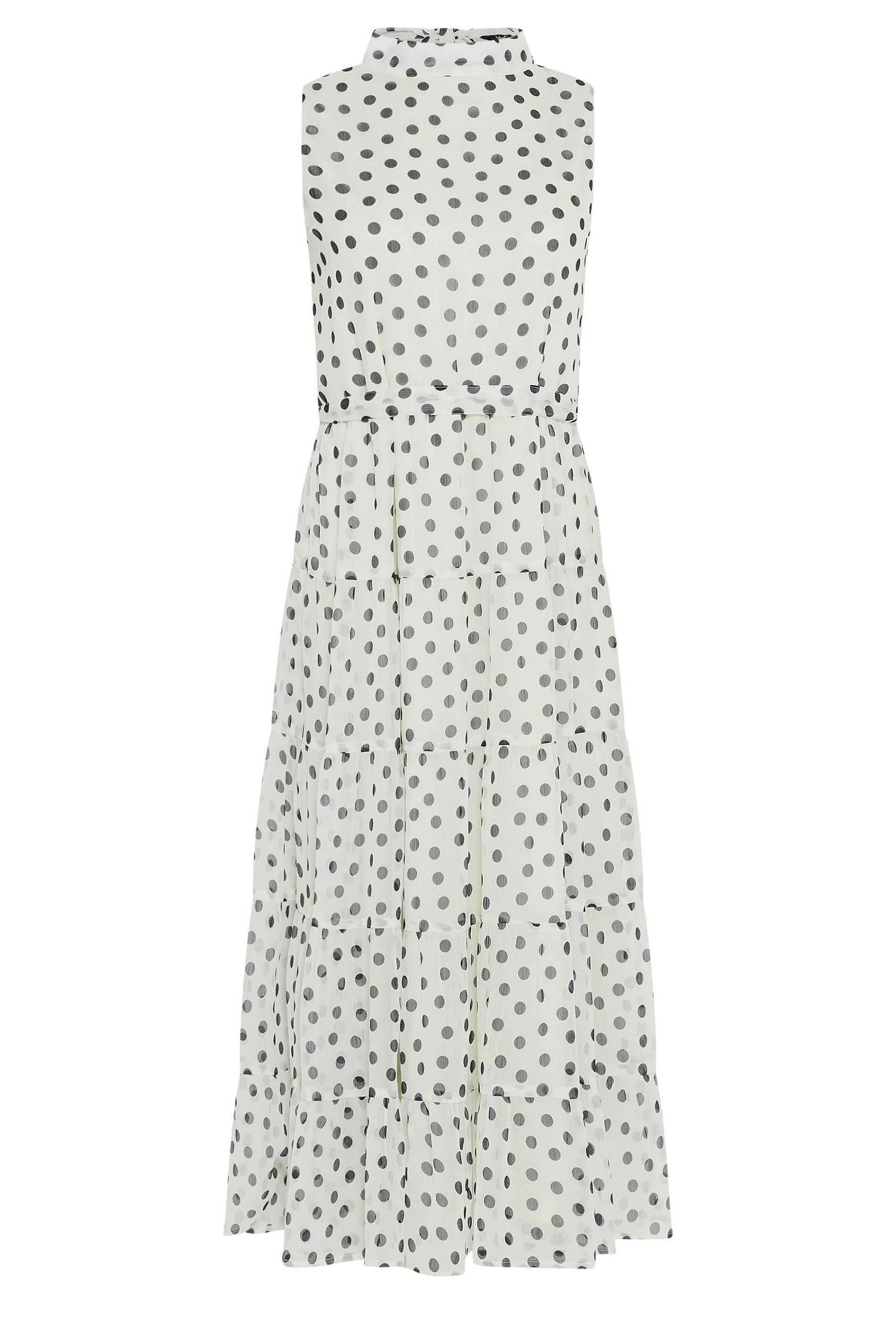 M&Co Polka Dot Tiered Chiffon Midi Dress