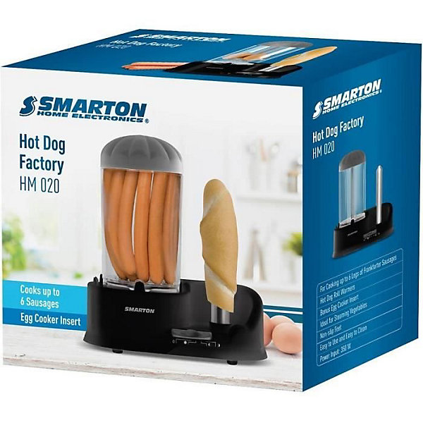 Machine à hot dog Smarton HM 020 350 W noire capacité 6 saucisses 2 pics
