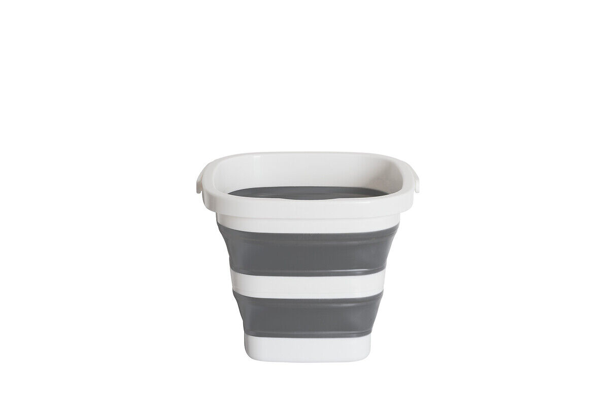 Balde Retrátil Cinza E Branco 5L