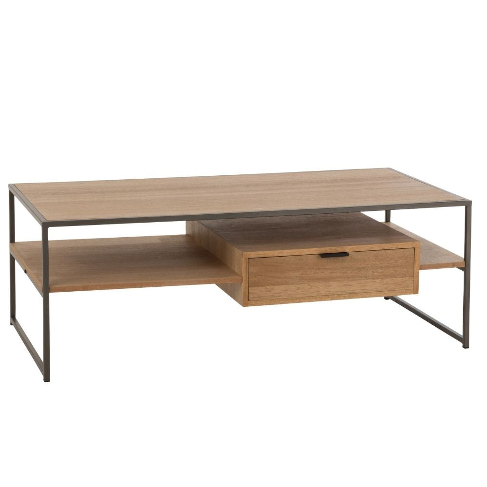 J-Line TV kast 1 Lade - hout/metaal - naturel