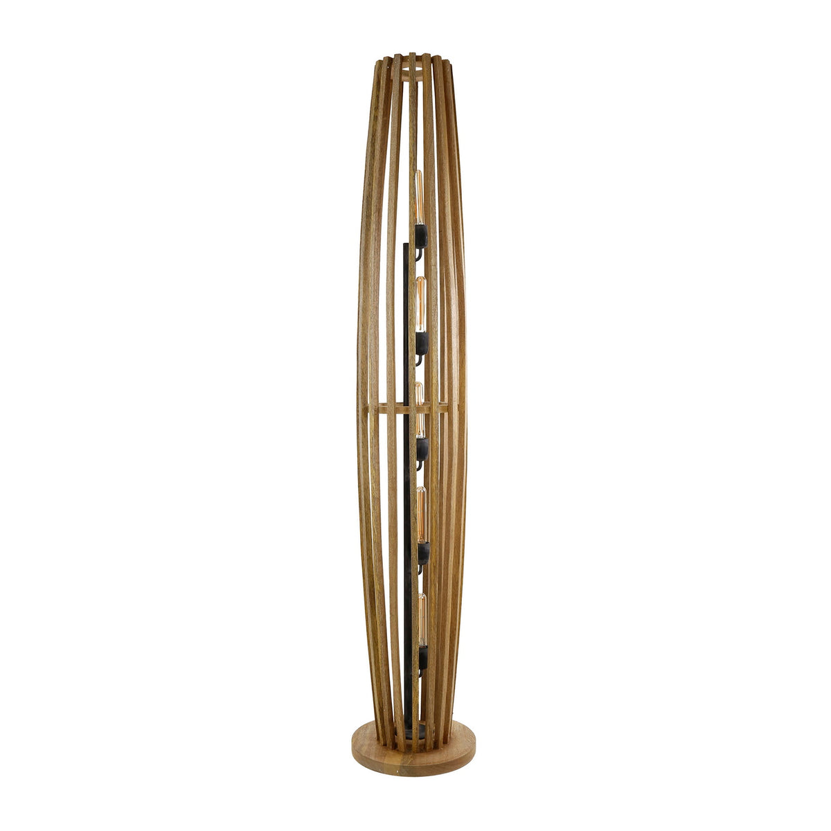 Giga Meubel Vloerlamp Orbit XL - Mangohout Naturel - 5-Lichts - 190x30x30cm