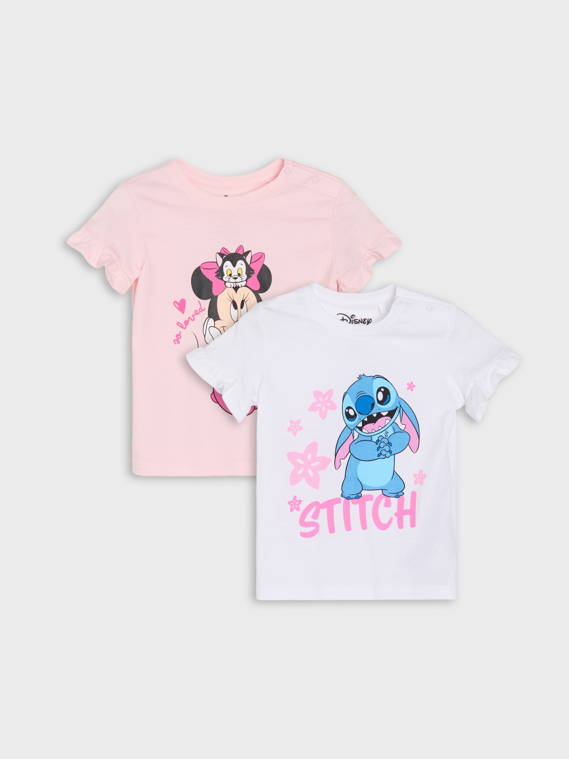 Bawełniane koszulki z nadrukiem 2 pack Minnie and Stitch