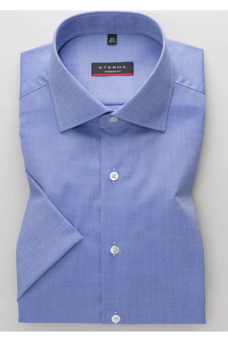 ETERNA Modern Fit Hemd dunkelblau, Strukturiert