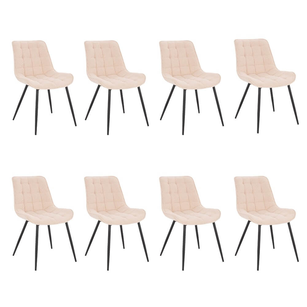 Home Deluxe gestoffeerde stoel IKALO Cord Cream Aantal: 8