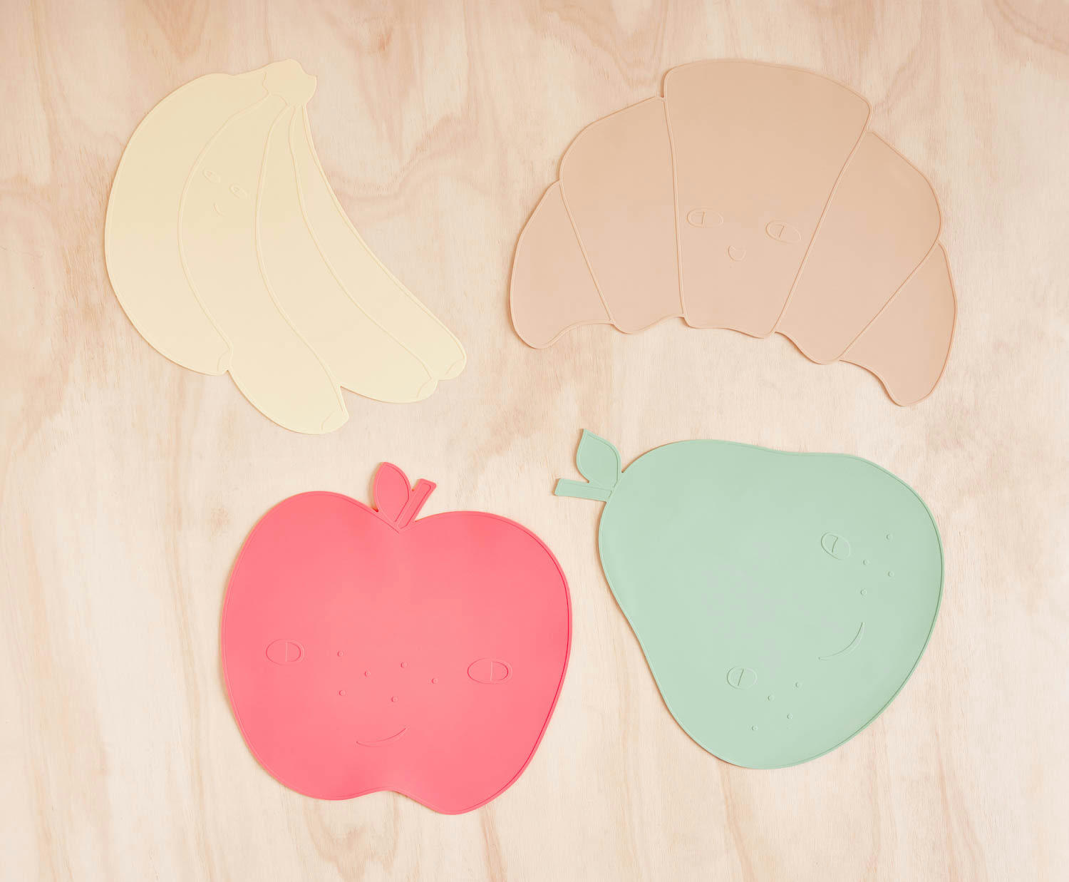 APPLE - Set de table rouge en silicone H0,2x39x39cm