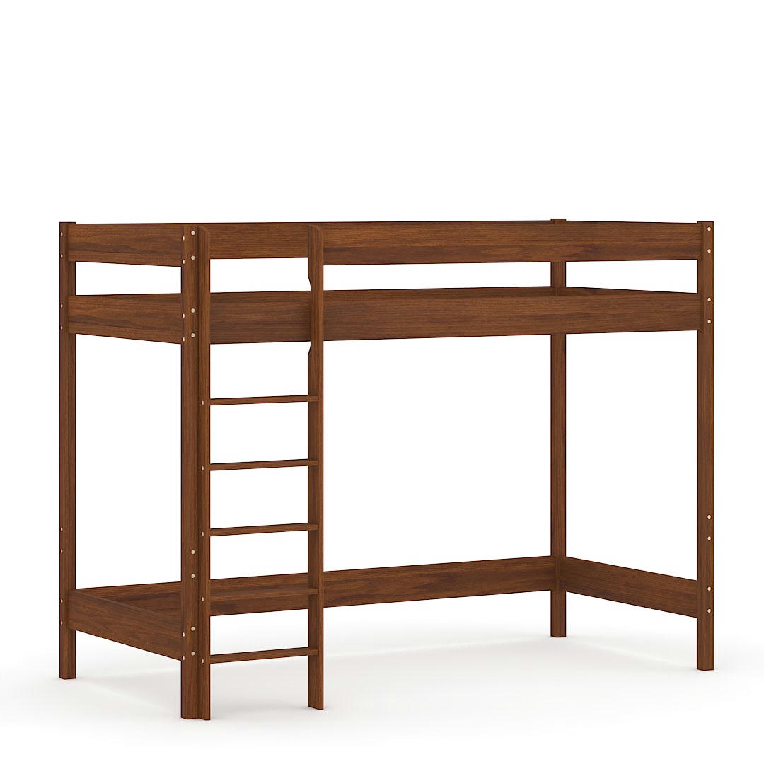 - Lit mezzanine en pin massif & MDF 200x90 palissandre