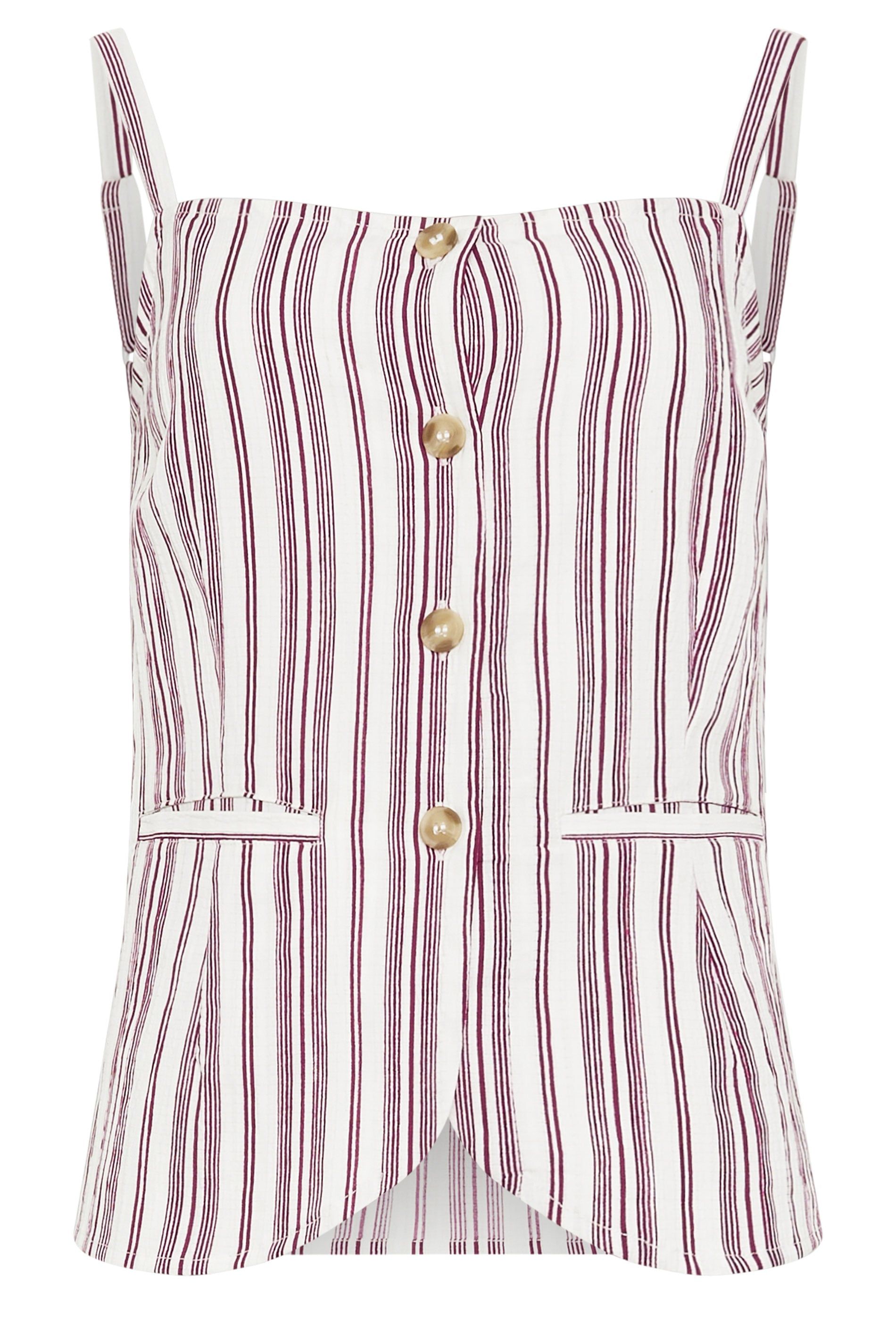 Long Tall Sally Tall Stripe Button Waistcoat