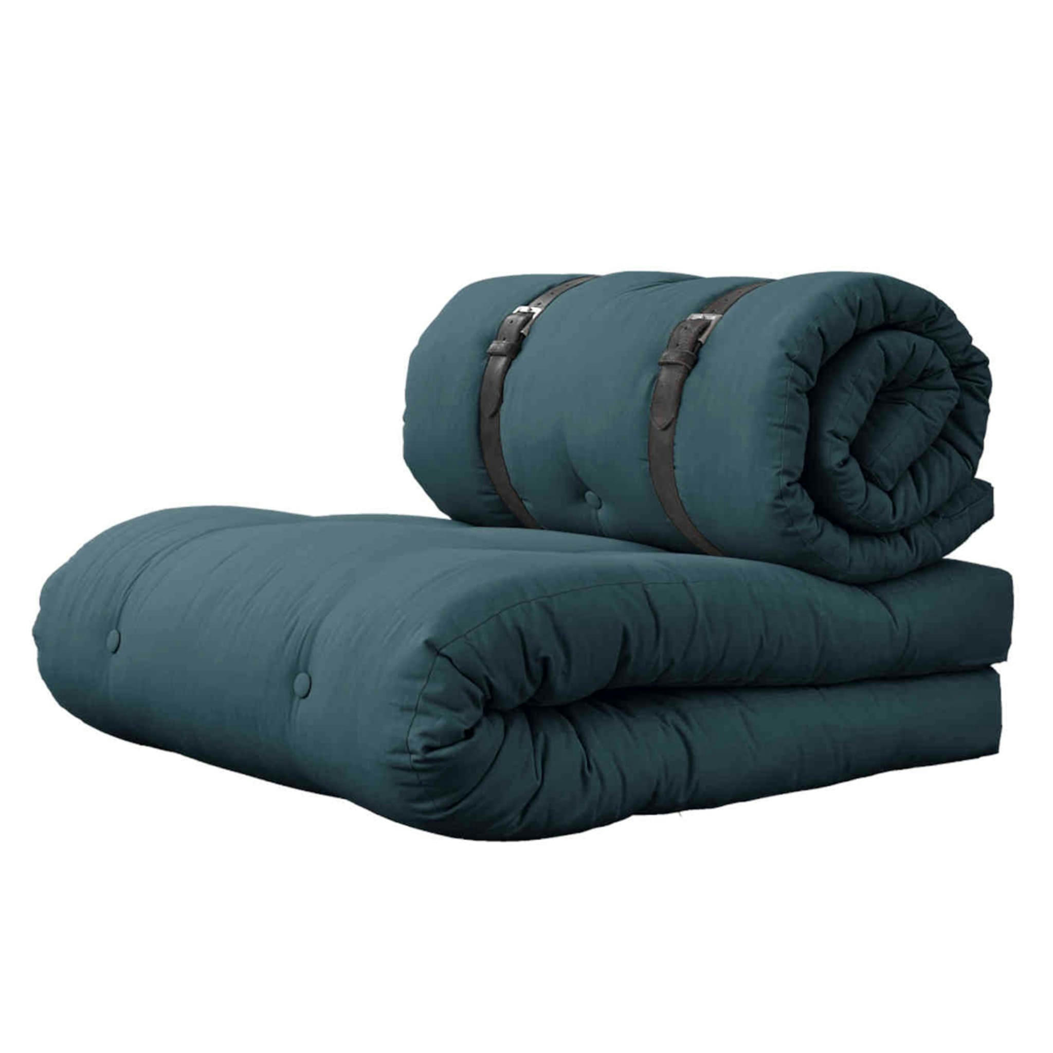- Matelas futon pouf 2 en 1 bleu marine 70x200