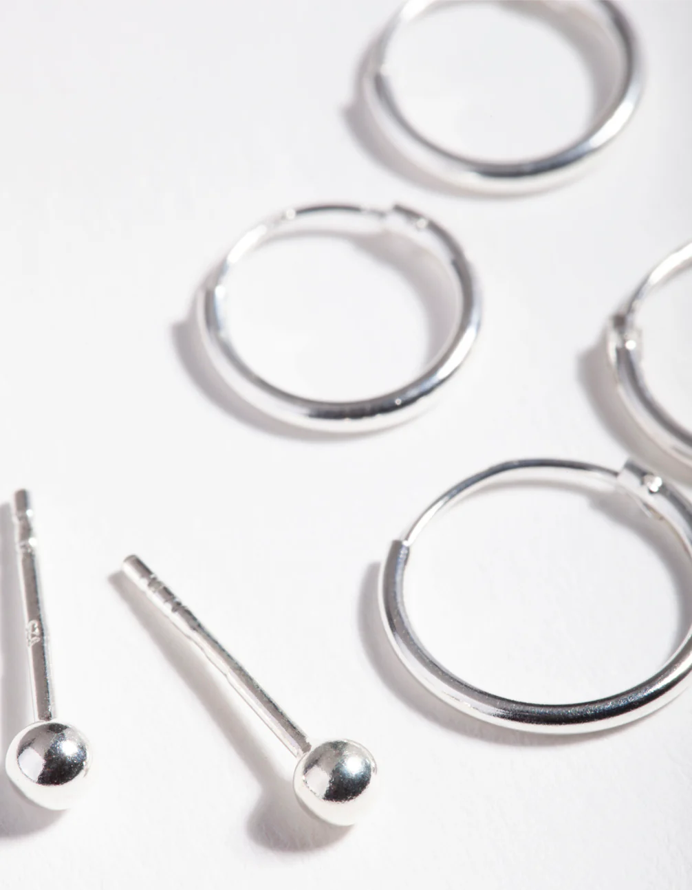 Sterling Silver Ball & Hoop Earring Pack
