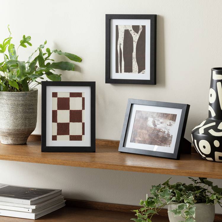 Habitat Black Wooden 3 Pack Picture Frame - Mixed Size
