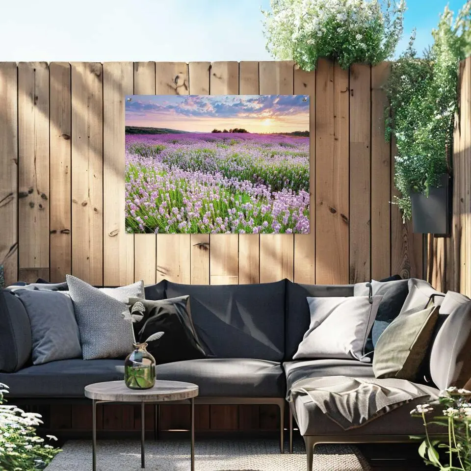 Tuinposter Lavender Field - 60 x 80 - Paars