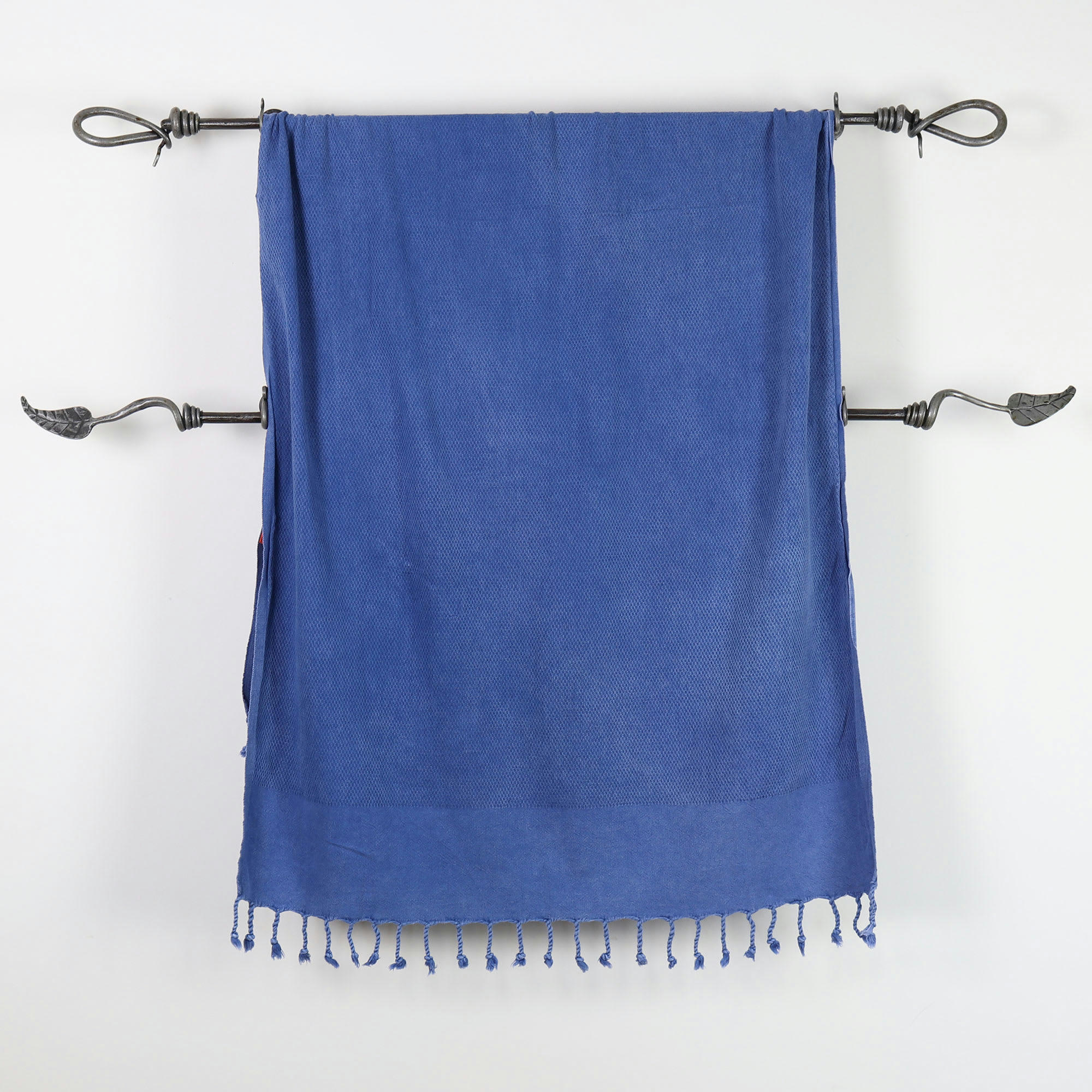 - Fouta antique 100% coton avec franges bleu 95x170cm