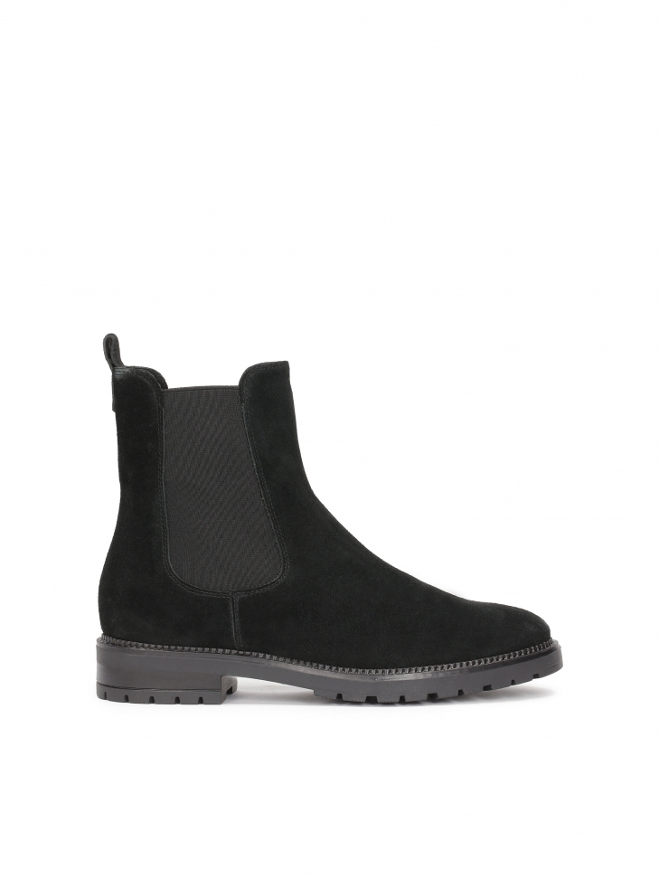 Classic black suede Chelsea boots