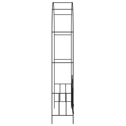 NNEVL Garden Arch with Gate Black 138x40x238 cm Iron