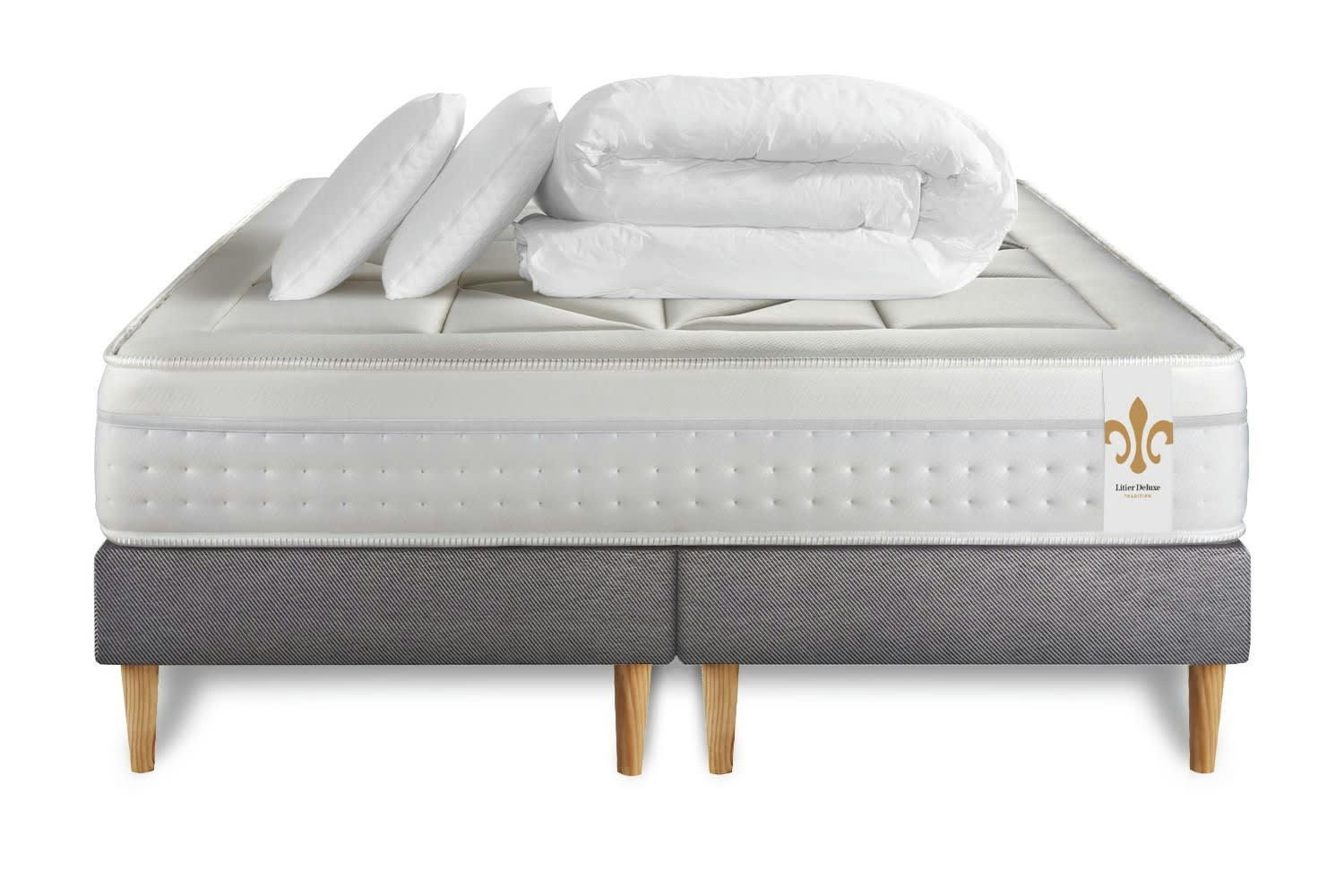 - Pack matelas sommier 180x200 oreiller couette