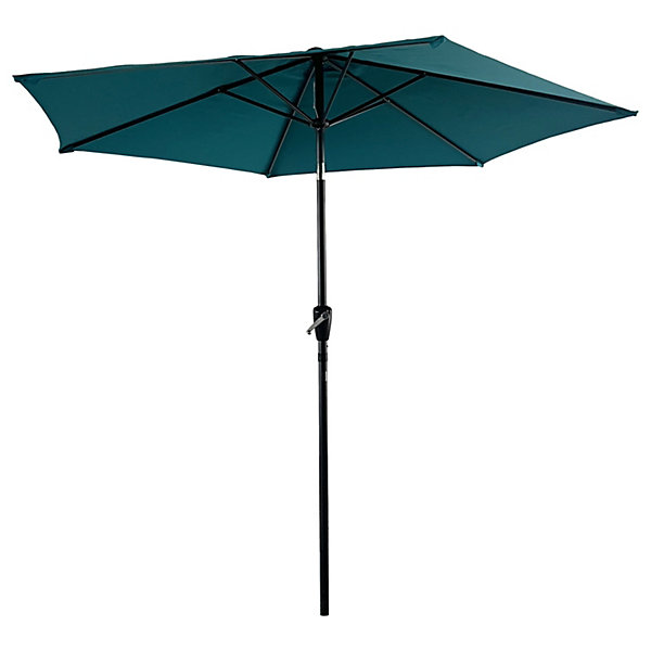 Parasol droit HAPUNA rond 2,70m de diamètre bleu - HAPPY GARDEN