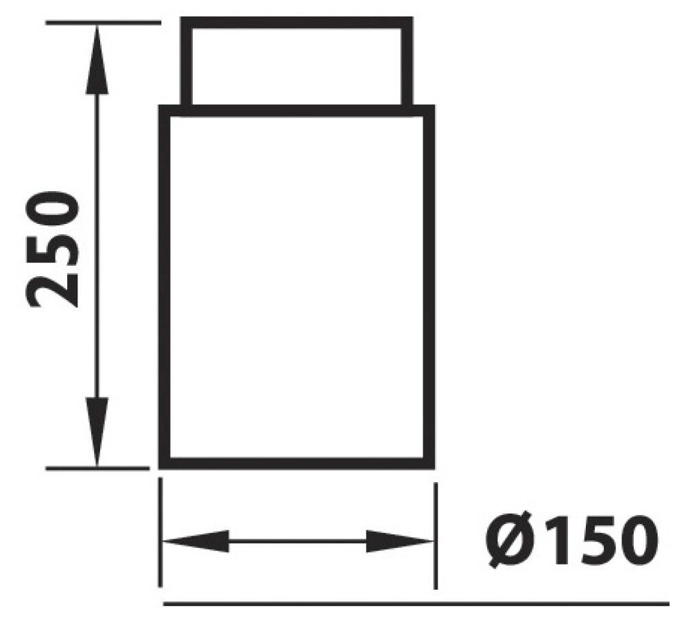 RETT RØR ADURO Ø150X250MM