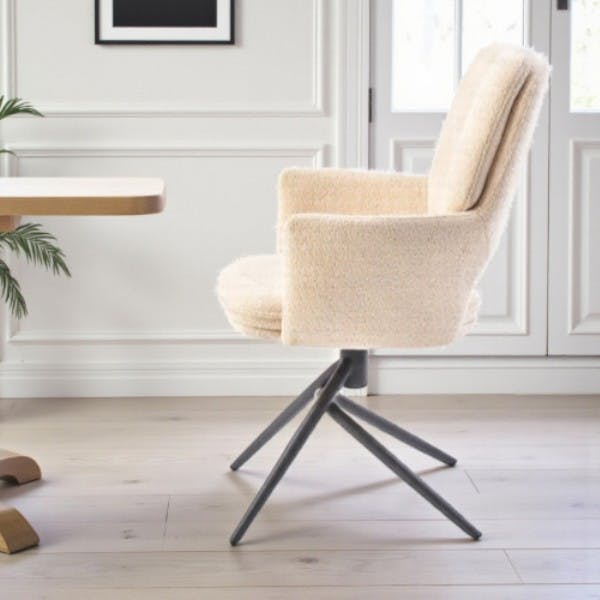 Chaise pivotante beige double coussinage (lot de 2) LIGURIE
