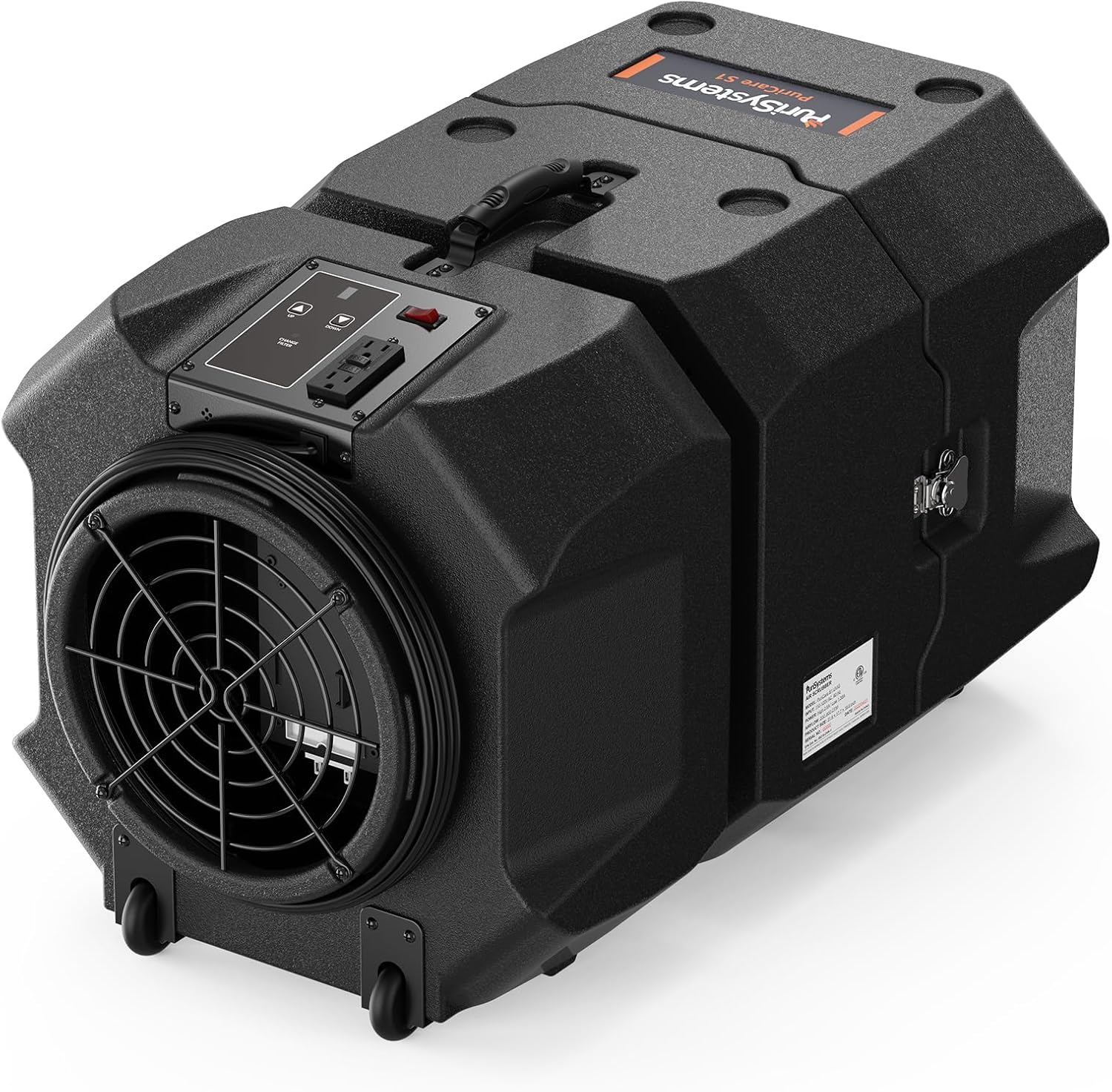 PURISYSTEMS 900 CFM Air Scrubber Commercial, Portable Industrial Air Purifier with HEPA/Activated Carbon Filter, 5-Speed, Stackable, GFCI Outlet, Negative Air Machine