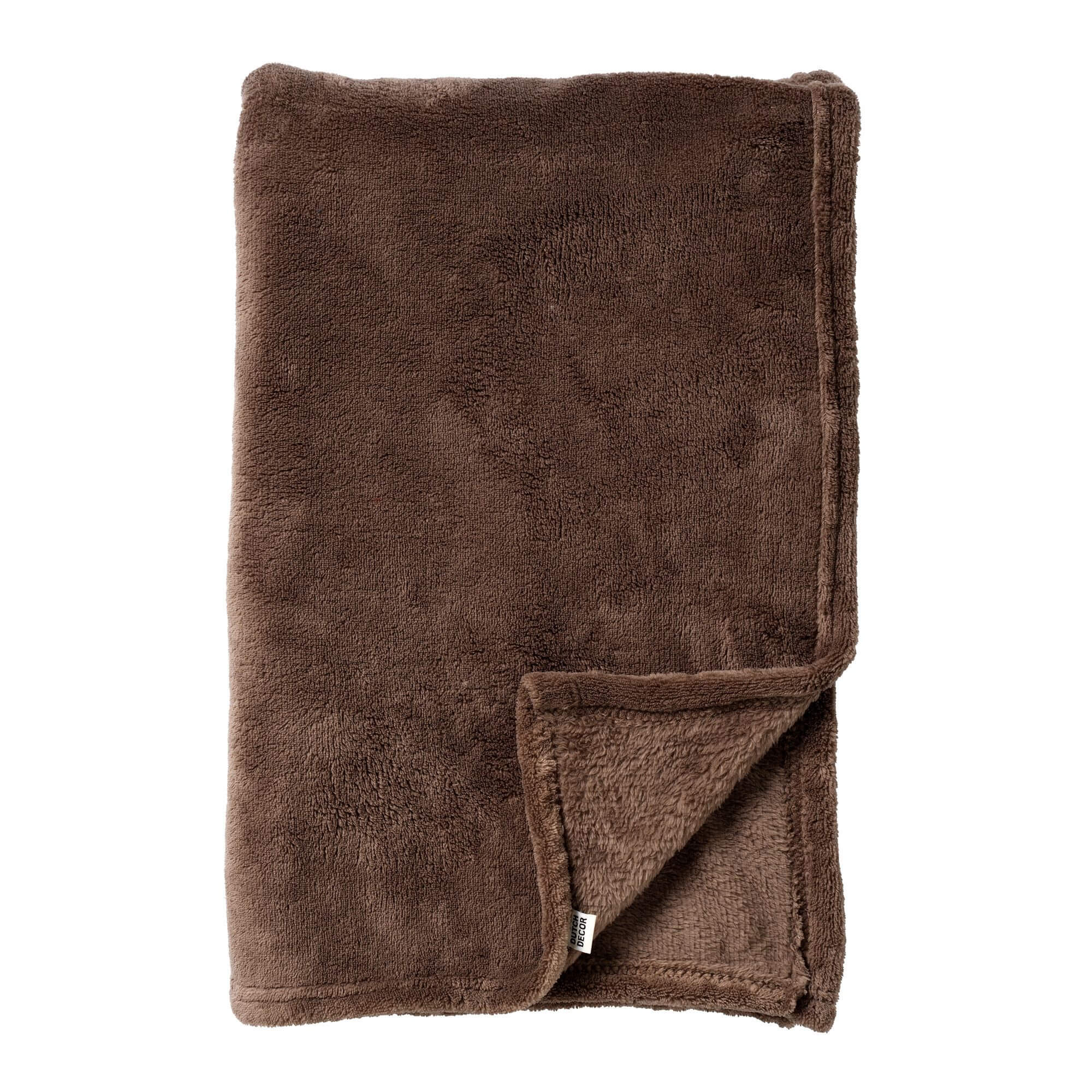 HARVEY - plaid 150x200 cm - fleece deken - superzacht - Chocolate Martini - donkerbruin