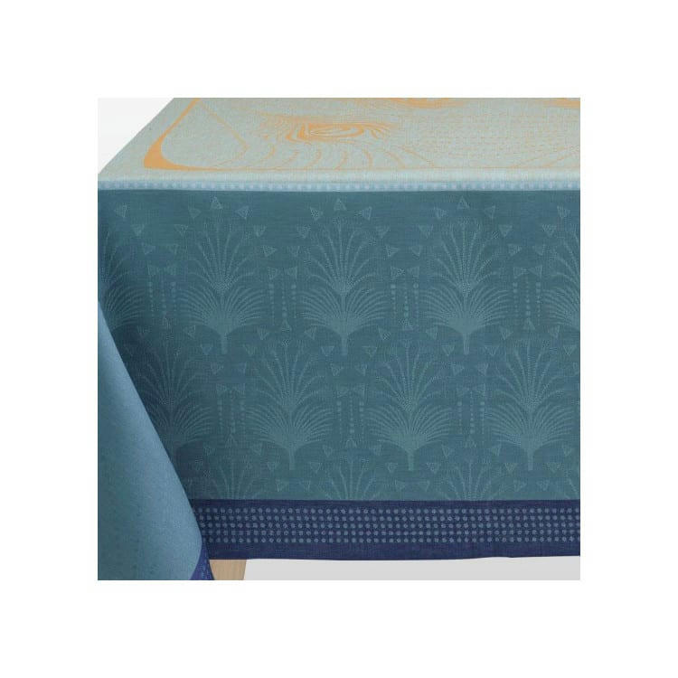 CABARET - Nappe en lin paon 120 x 120