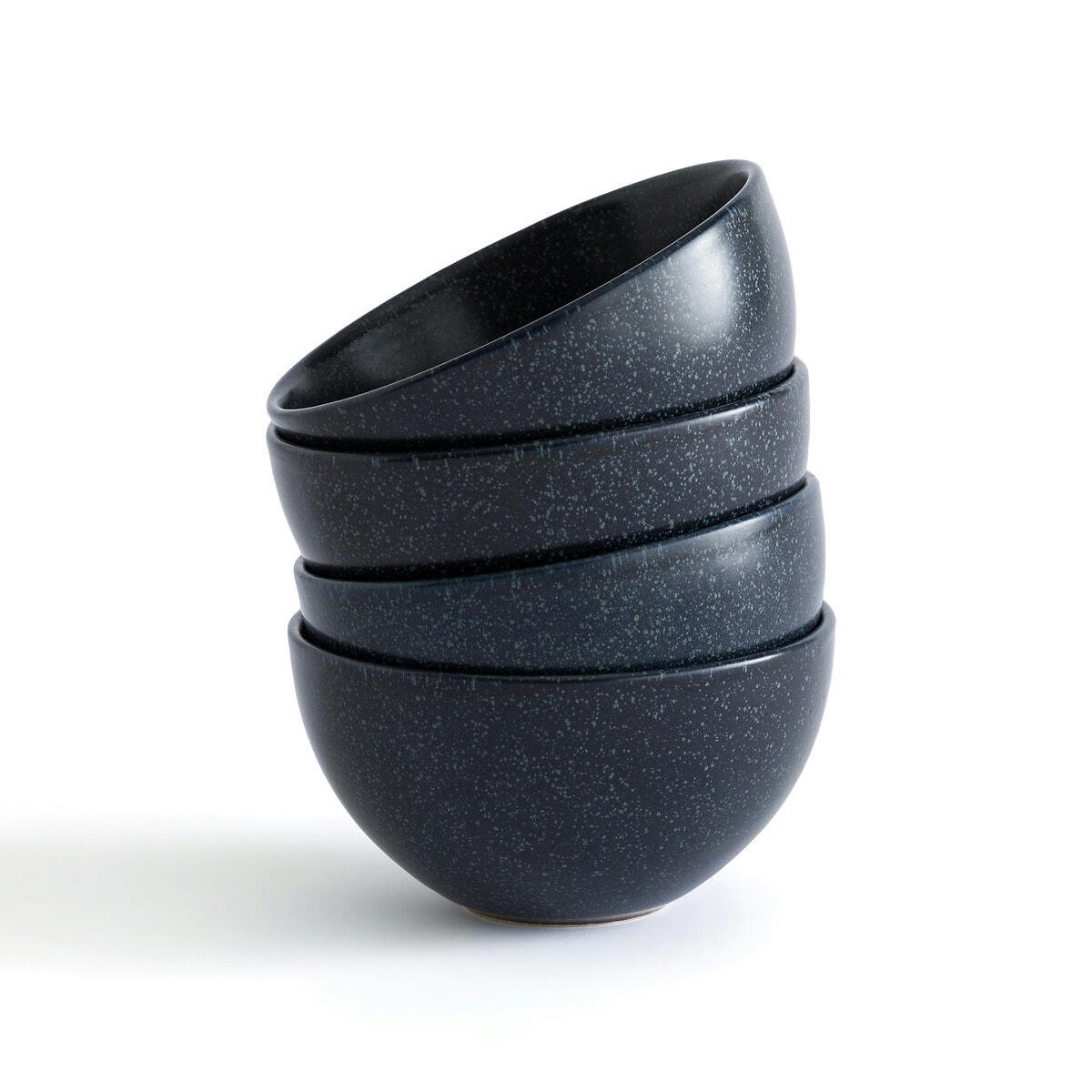 Lot de 4 bols grès émaillé réactif, Preto