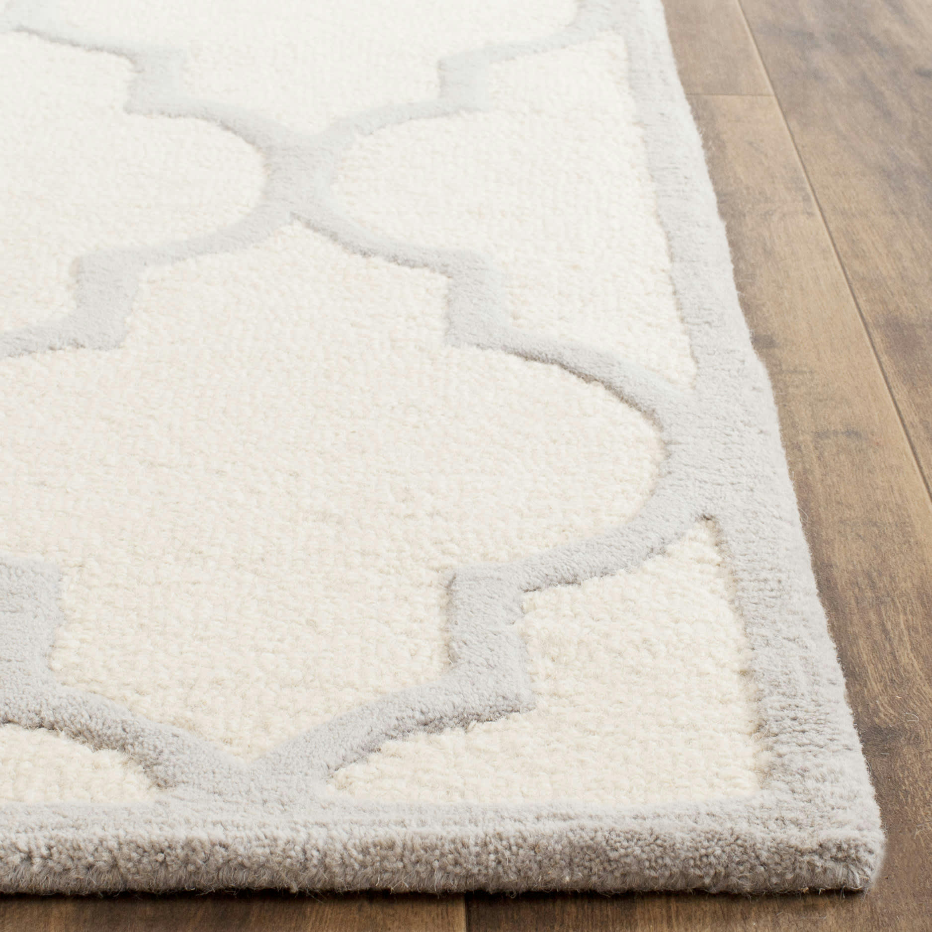 CAMBRIDGE - Tapis de salon interieur en ivoire & argent, 183 x 274 cm