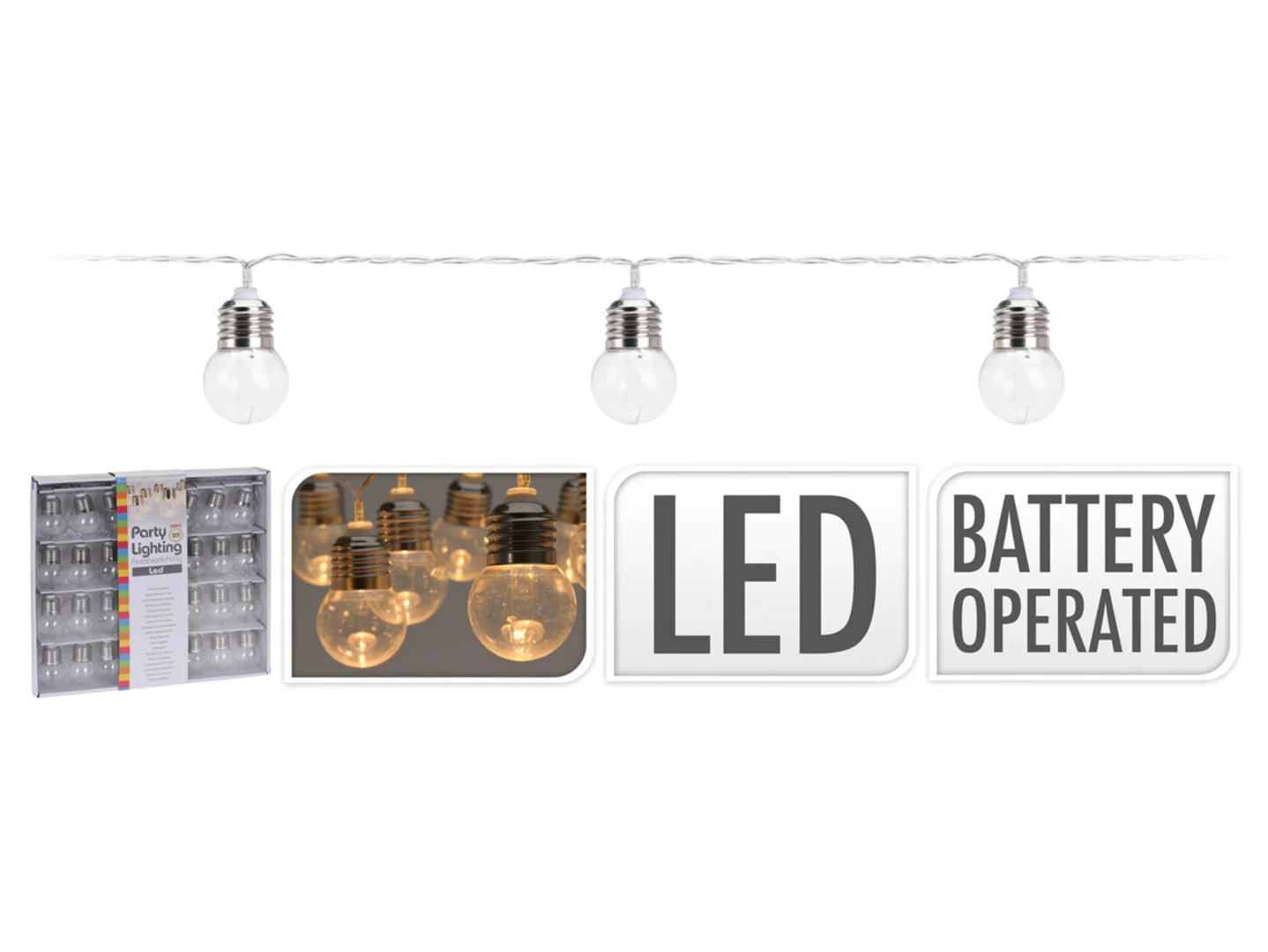 Lampki ogrodowe LED 30-punktowe 4,8 m transparentne