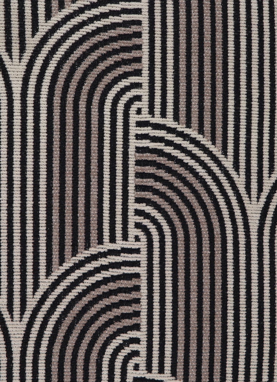 COUSSIN JACQUARD EN VELOURS CHENILLE NATUREL/NOIR