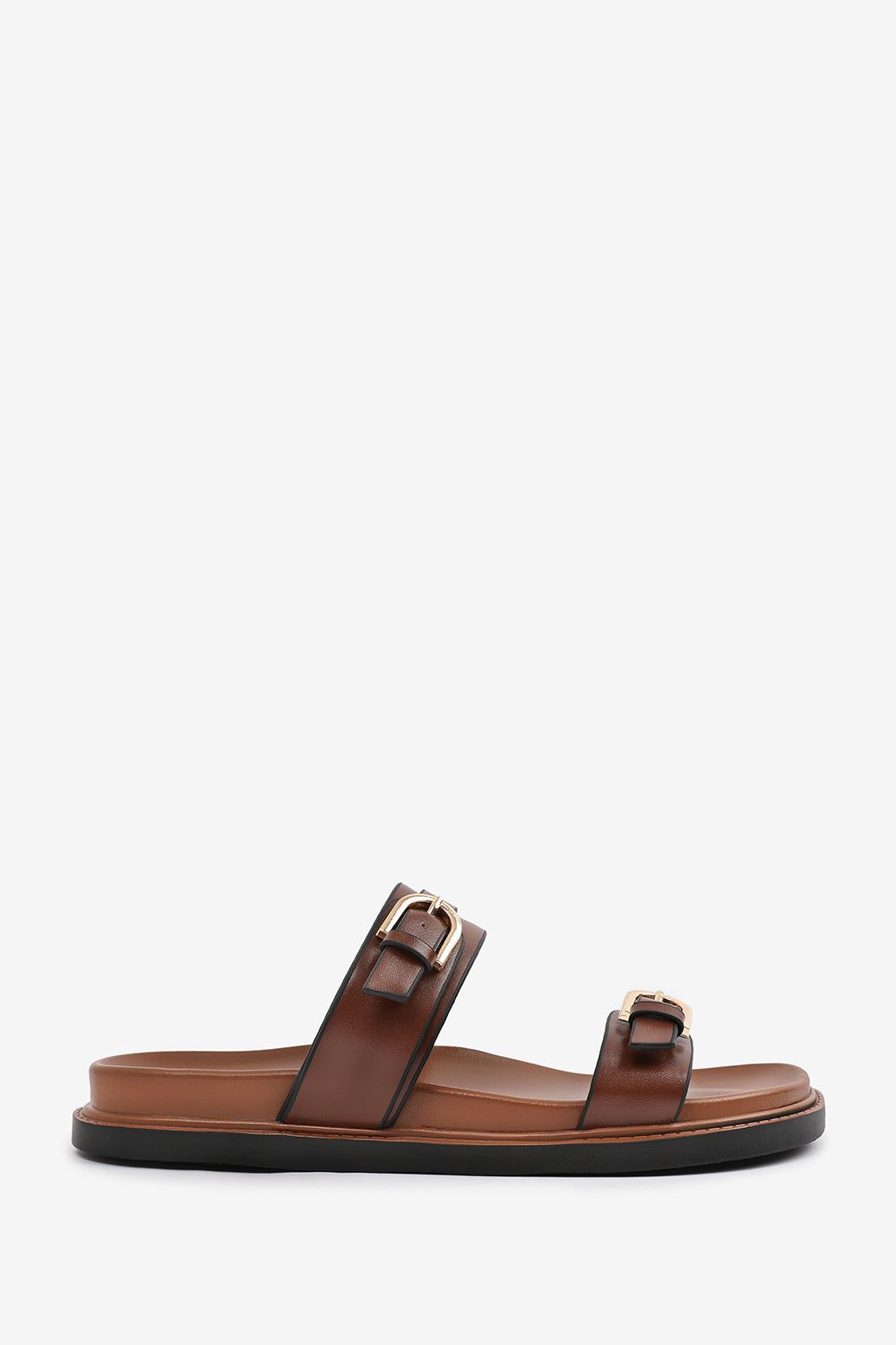 Where's That From Abril' Flatform Sandal With Double Buckle Strap Details