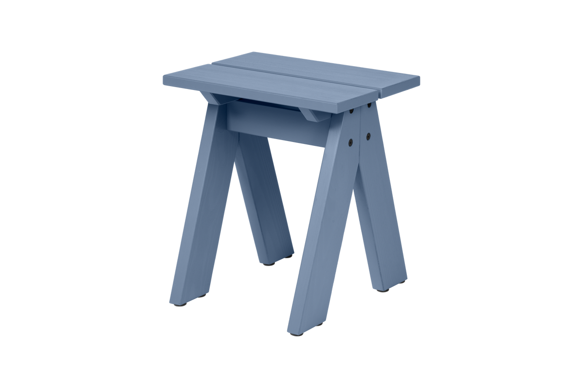 noo.ma Navo Stool - Outdoor kruk dennenhout, Frosty Blue