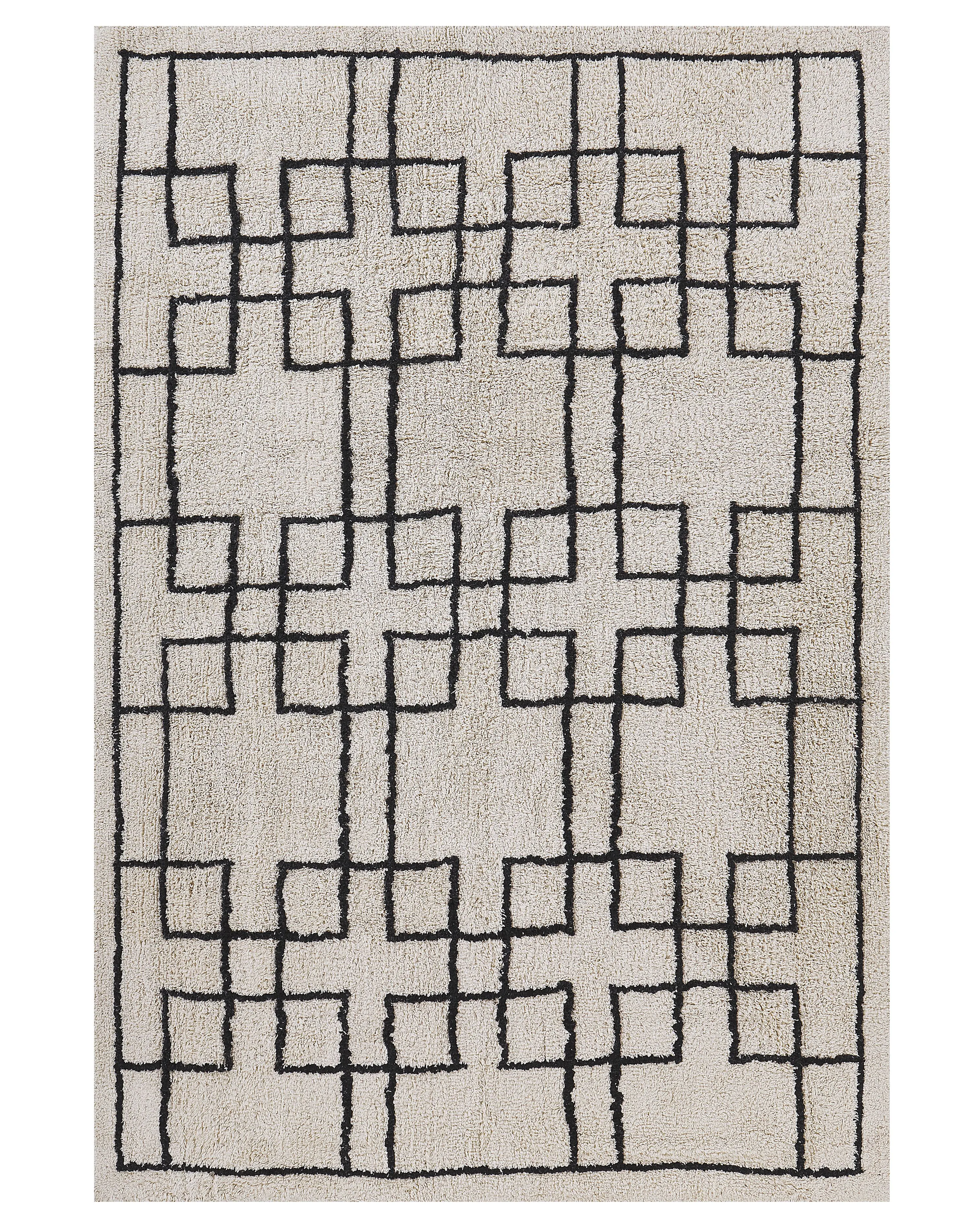 Rug TURHAL Beige 140 x 200 cm Cotton