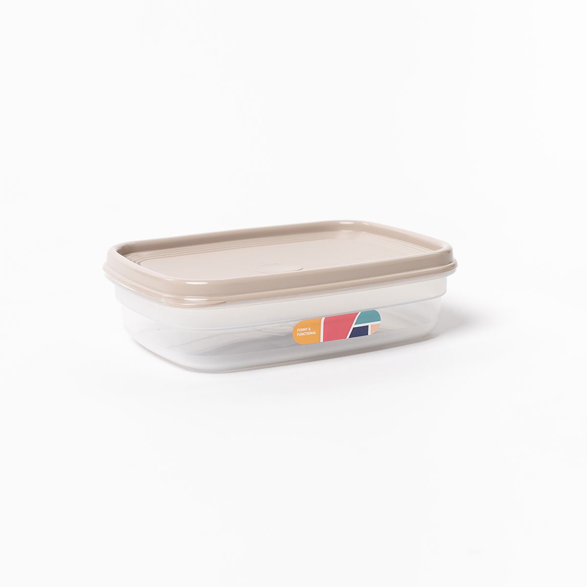 Caixa rectangular com tampa bege 0,8l