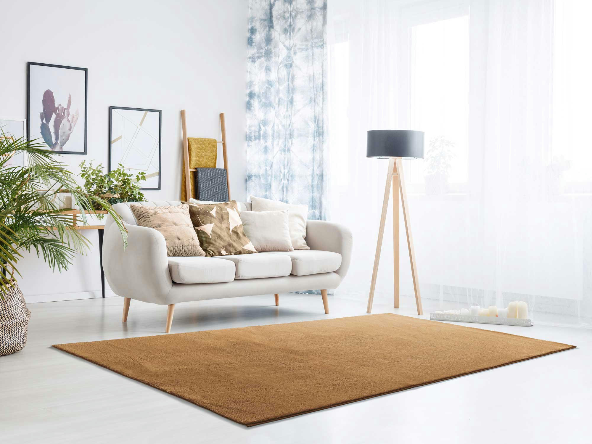 LOFT - Tapis uni lavable cuivre, 80X150 cm